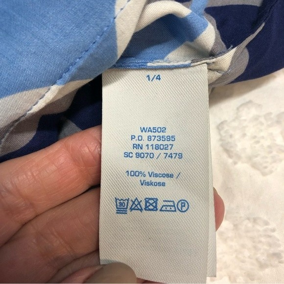 Boden Women’s Blouse Top Shirt Size 6 Blue Geometric print - Picture 10 of 10